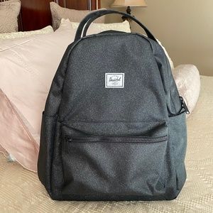 Hershel black glitter backpack
